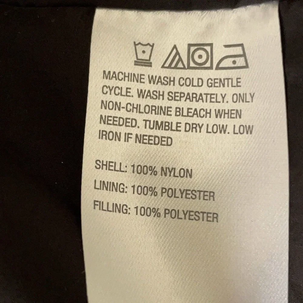 Womens Motto Quilted Puffer Jacket Coat Black Funnel Collar Plus Sz 1X Full Zip - Picture 8 of 8